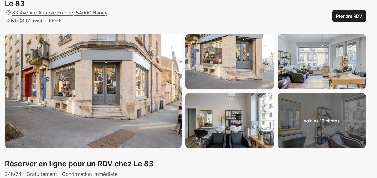 Notre avis sur le 83 coiffeur visagiste à Nancy