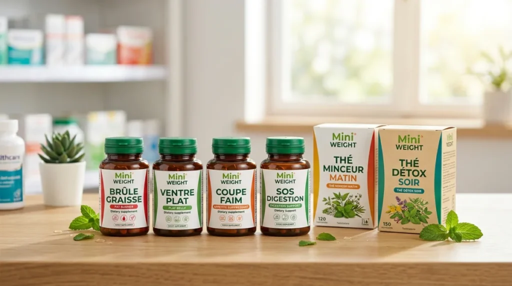 Avis Mini Weight : compléments alimentaires minceur, brûle graisse, ventre plat, coupe faim, digestion, thé