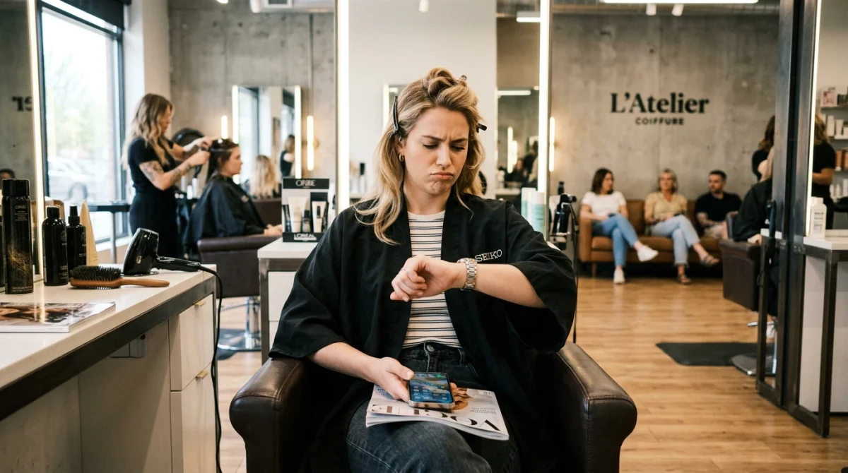 Client impatient dans un salon Coiff&Co La Chapelle Saint-Luc, avis sur l'attente.