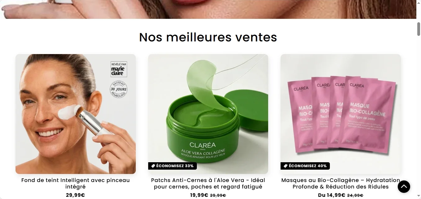 Avis sur le fond de teint Claréa Paris